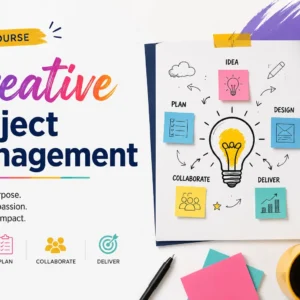 Professional course image for Creative Project Management with teamwork and planning visuals