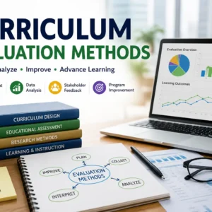 Professional Curriculum Evaluation Methods course image with assessment and academic visuals