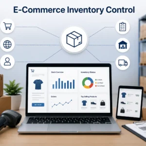 High-quality course banner for E-Commerce Inventory Control with modern e-learning visuals