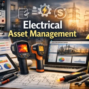 Professional Electrical Asset Management course image with tools and asset monitoring visuals