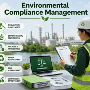 Professional educational banner for Environmental Compliance Management course
