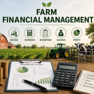 Professional banner showing Farm Financial Management with finance and agriculture visuals