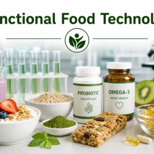 Professional banner showing Functional Food Technology with modern nutrition and food science visuals
