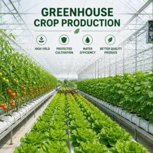 Professional course image for Greenhouse Crop Production with farming visuals