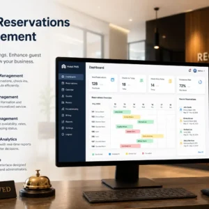 Professional Hotel Reservations Management course image with hospitality and booking visuals