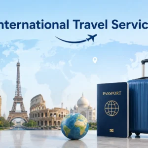 Professional educational course image for International Travel Services with modern visuals