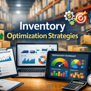 rofessional Inventory Optimization Strategies course image with warehouse and analytics visuals