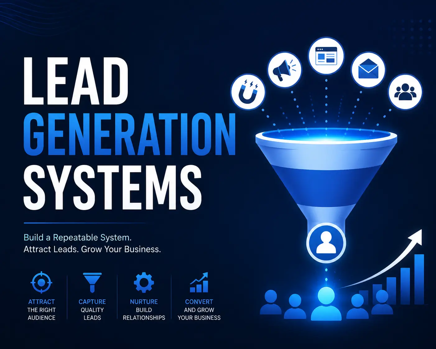 Professional course image for Lead Generation Systems with marketing visuals