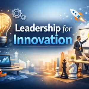 Professional Leadership for Innovation course image with creativity and workplace visuals