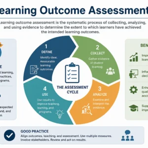 Professional Learning Outcome Assessment course image with evaluation and academic visuals