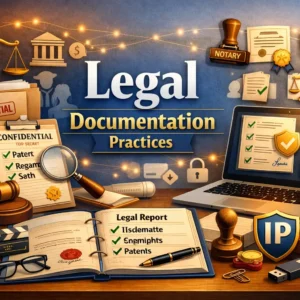 Professional Legal Documentation Practices course image with contract and legal visuals