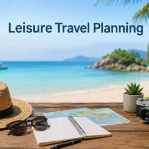 Professional educational course image for Leisure Travel Planning with modern visuals