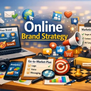 Professional course image for Online Brand Strategy with digital marketing visuals