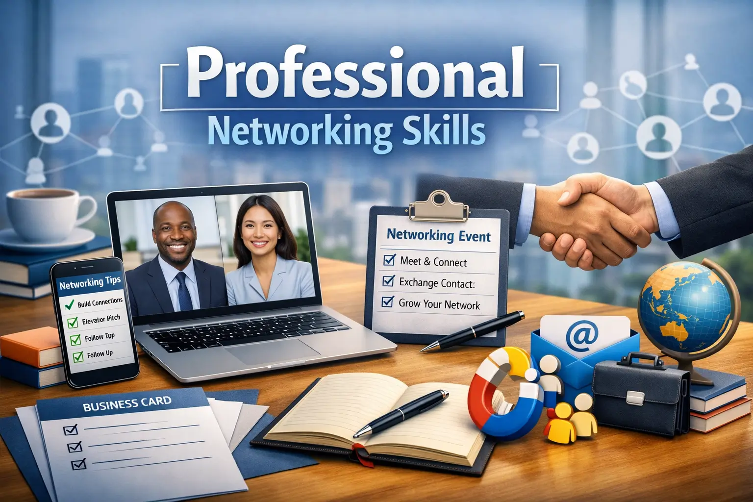 High-quality course image for Professional Networking Skills with business networking visuals