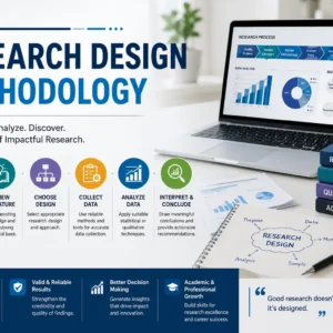 Professional Research Design Methodology course image with academic and analytical visuals