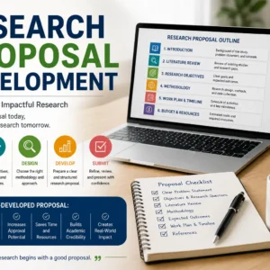 Professional Research Proposal Development course image with academic and planning visuals