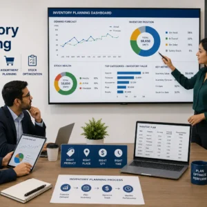 High-quality course banner for Retail Inventory Planning with modern e-learning visuals