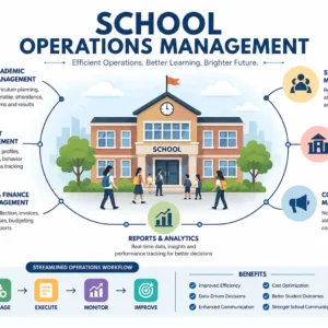 Professional School Operations Management course image with education and administration visuals