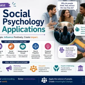 Professional course image for Social Psychology Applications with human behavior and group dynamics visuals