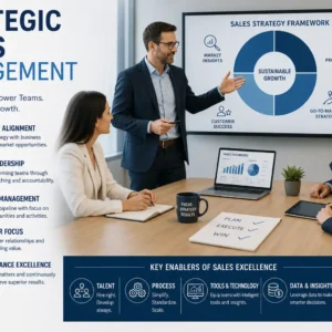 Professional Strategic Sales Management course image with leadership and sales visuals