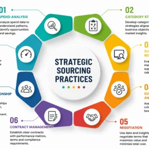 Professional course image showing Strategic Sourcing Practices and supplier management