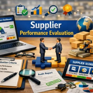 Professional course image for Supplier Performance Evaluation with performance dashboard visuals