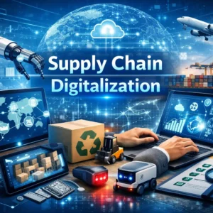 Professional course image showing Supply Chain Digitalization and technology-driven logistics