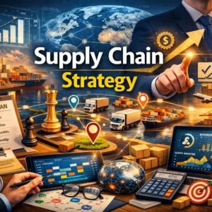 Professional course image showing Supply Chain Strategy and global logistics planning