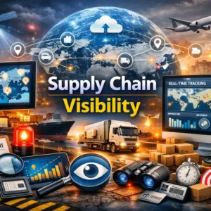 Professional course image showing Supply Chain Visibility and real-time tracking systems