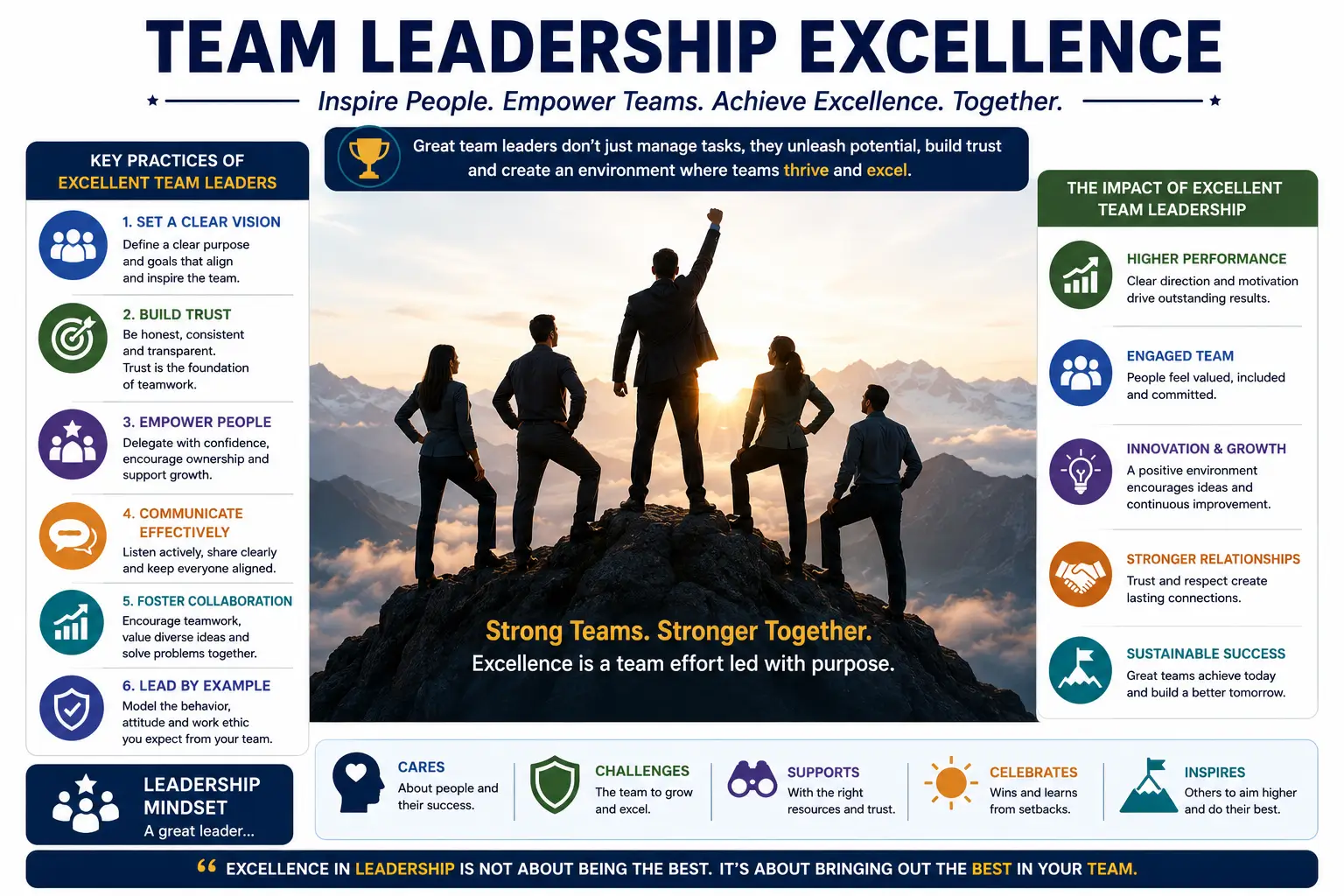 Professional course image for Team Leadership Excellence with teamwork and leadership visuals