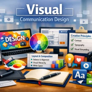 High-quality course image for Visual Communication Design with creative design visuals