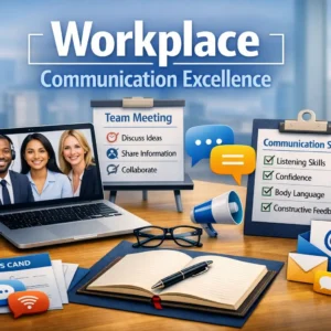 Professional course image for Workplace Communication Excellence with office communication visuals