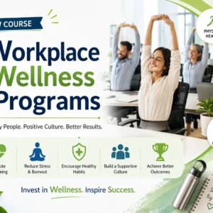 Professional course image for Workplace Wellness Programs with health and workplace visuals