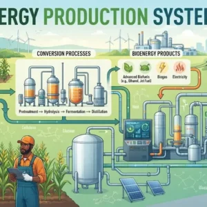 High-quality educational course image featuring Bioenergy Production Systems with modern visuals