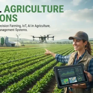 Modern educational image for Digital Agriculture Solutions course with smart farming and digital technology visuals