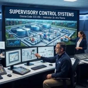 Modern e‑learning image showing Supervisory Control Systems course visuals