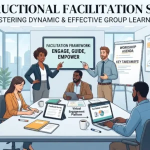 Modern educational image for Instructional Facilitation Skills course with teaching and facilitation visuals