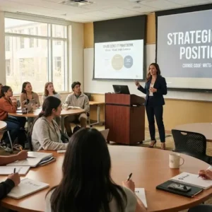 High-quality educational course image for Strategic Brand Positioning with differentiation and competitive advantage visuals.