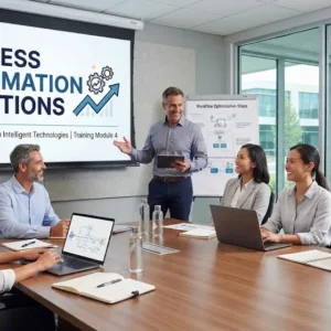 Modern e‑learning image showing Process Automation Solutions course visuals