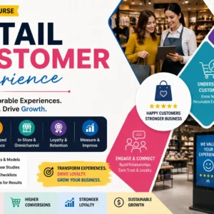 Retail Customer Experience course banner showing engagement, loyalty, and personalized service concepts