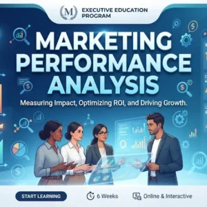 High-quality educational course image for Marketing Performance Analysis with analytics and ROI tracking visuals.