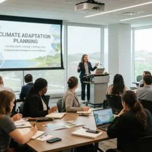 High-quality educational course image featuring Climate Adaptation Planning with modern visuals