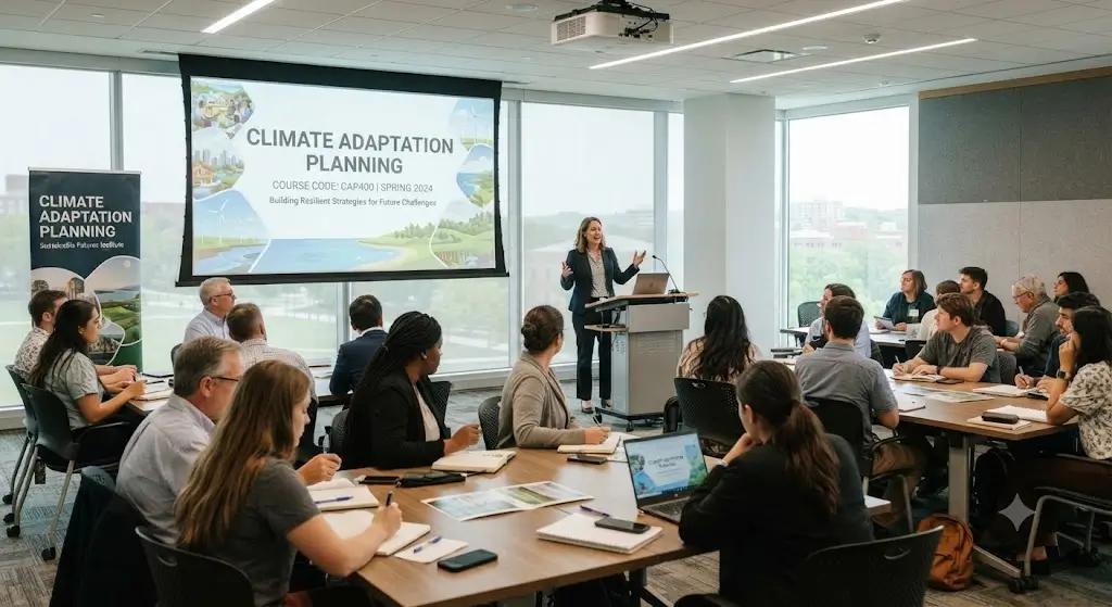 High-quality educational course image featuring Climate Adaptation Planning with modern visuals