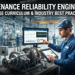 High-quality educational course image for Maintenance Reliability Engineering with reliability and asset management visuals.