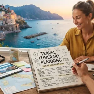 High-quality educational course image featuring Travel Itinerary Planning with modern visuals