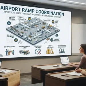 High-quality educational course image featuring Airport Ramp Coordination with modern visuals