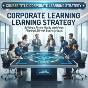 Modern educational image for Corporate Learning Strategy course with organizational learning and talent development visuals