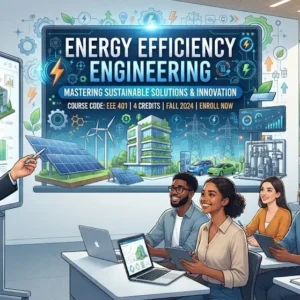 High-quality educational course image featuring Energy Efficiency Engineering with modern visuals