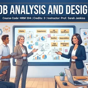 Modern educational image for Job Analysis and Design course with role clarity and organizational structure visuals