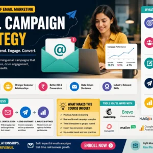 Email Campaign Strategy course featuring email marketing, campaign planning, automation, and audience engagement techniques.